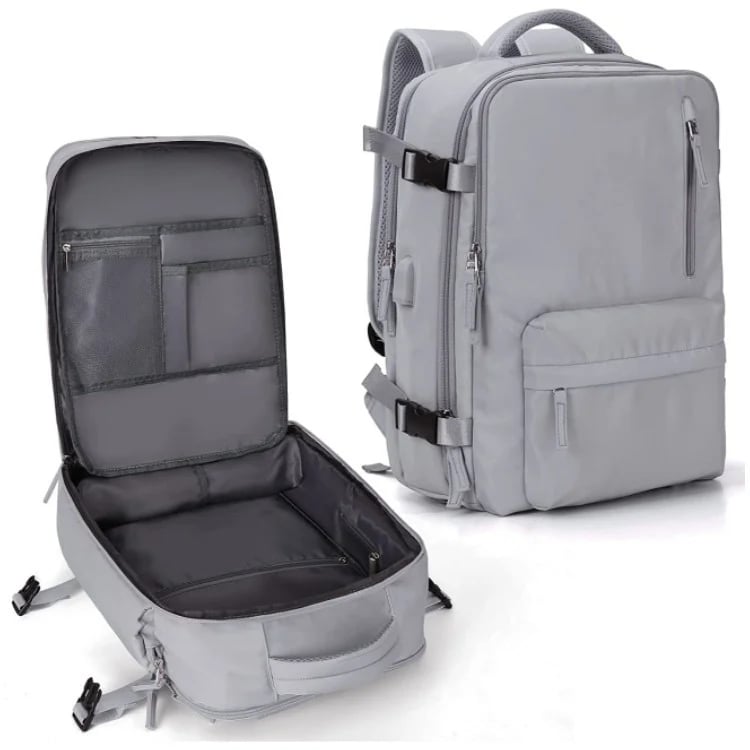 Women's Travel Backpack | Water-Repellent Nylon, 35L | USB Charging Port & Anti-Theft Rear Pocket