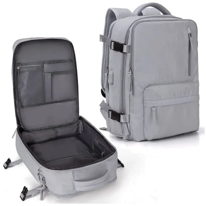 Women's Travel Backpack | Water-Repellent Nylon, 35L | USB Charging Port & Anti-Theft Rear Pocket