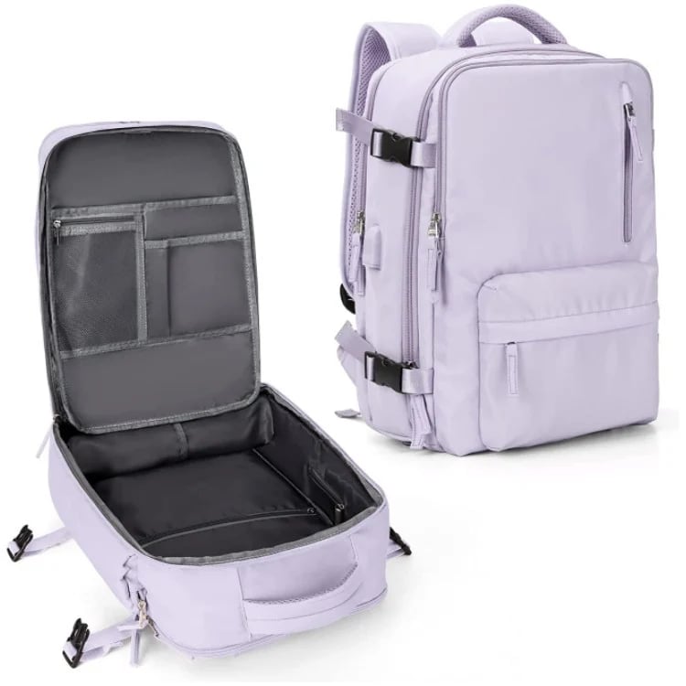 Women's Travel Backpack | Water-Repellent Nylon, 35L | USB Charging Port & Anti-Theft Rear Pocket