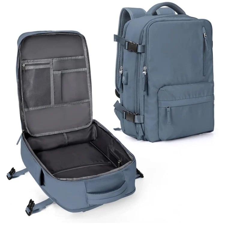 Women's Travel Backpack | Water-Repellent Nylon, 35L | USB Charging Port & Anti-Theft Rear Pocket