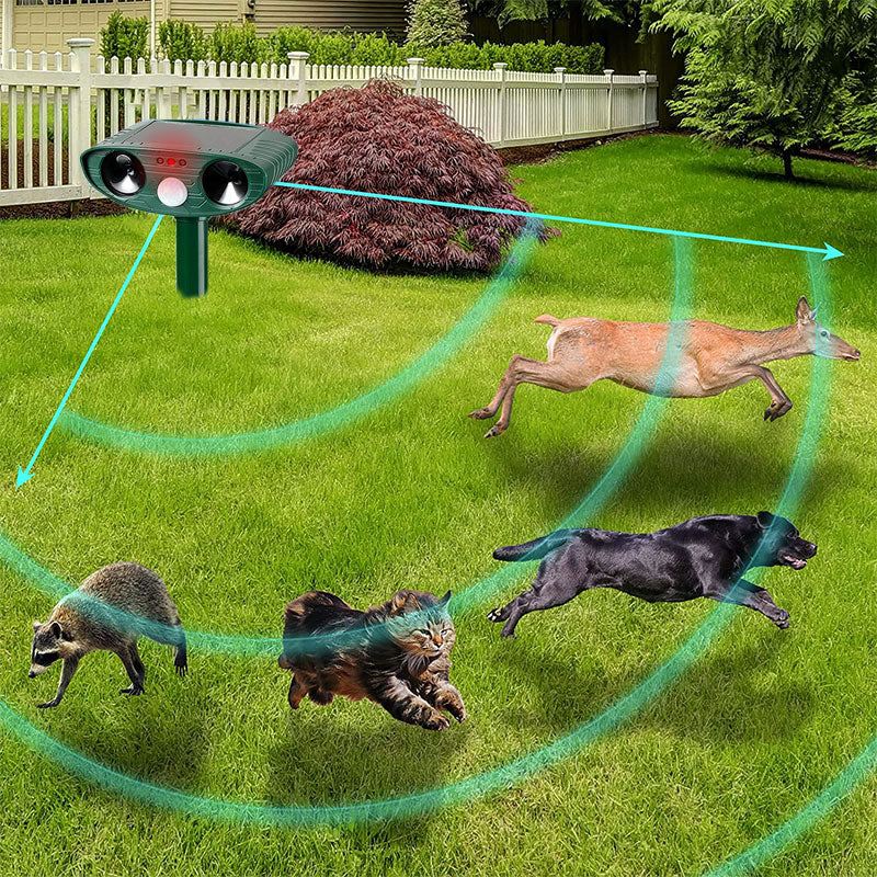Yard Armadillo Repeller | Motion-Activated Ultrasonic | Solar-Powered, 30 ft Range