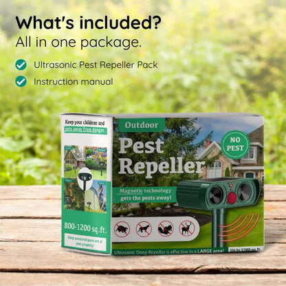 Yard Armadillo Repeller | Motion-Activated Ultrasonic | Solar-Powered, 30 ft Range