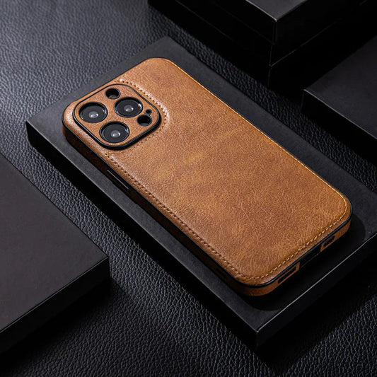 iPhone Case | Shockproof & Drop-Resistant Protection | Genuine Leather & Comfortable Grip