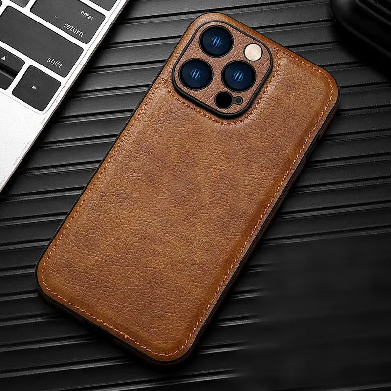 iPhone Case | Shockproof & Drop-Resistant Protection | Genuine Leather & Comfortable Grip