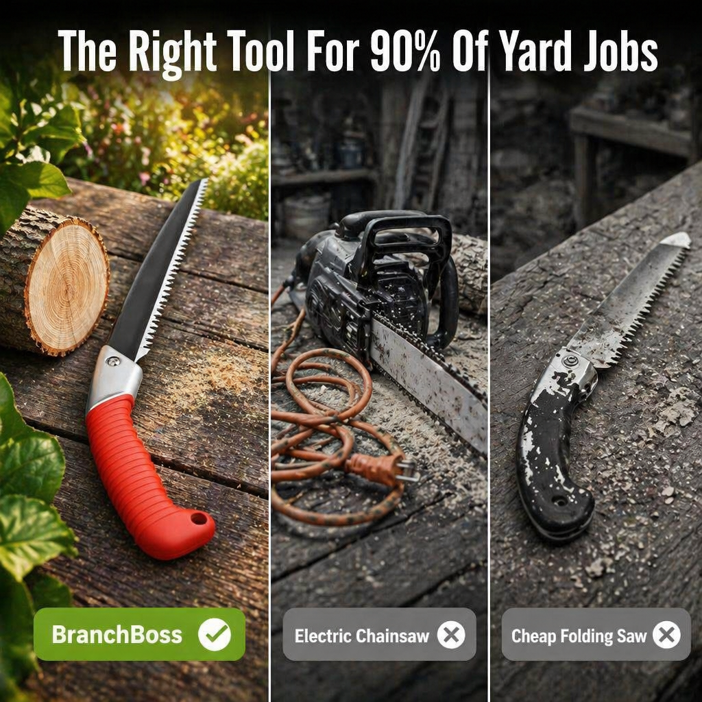 BranchBoss™ — Cut 35cm Branches Cordlessly and Quietly in Seconds