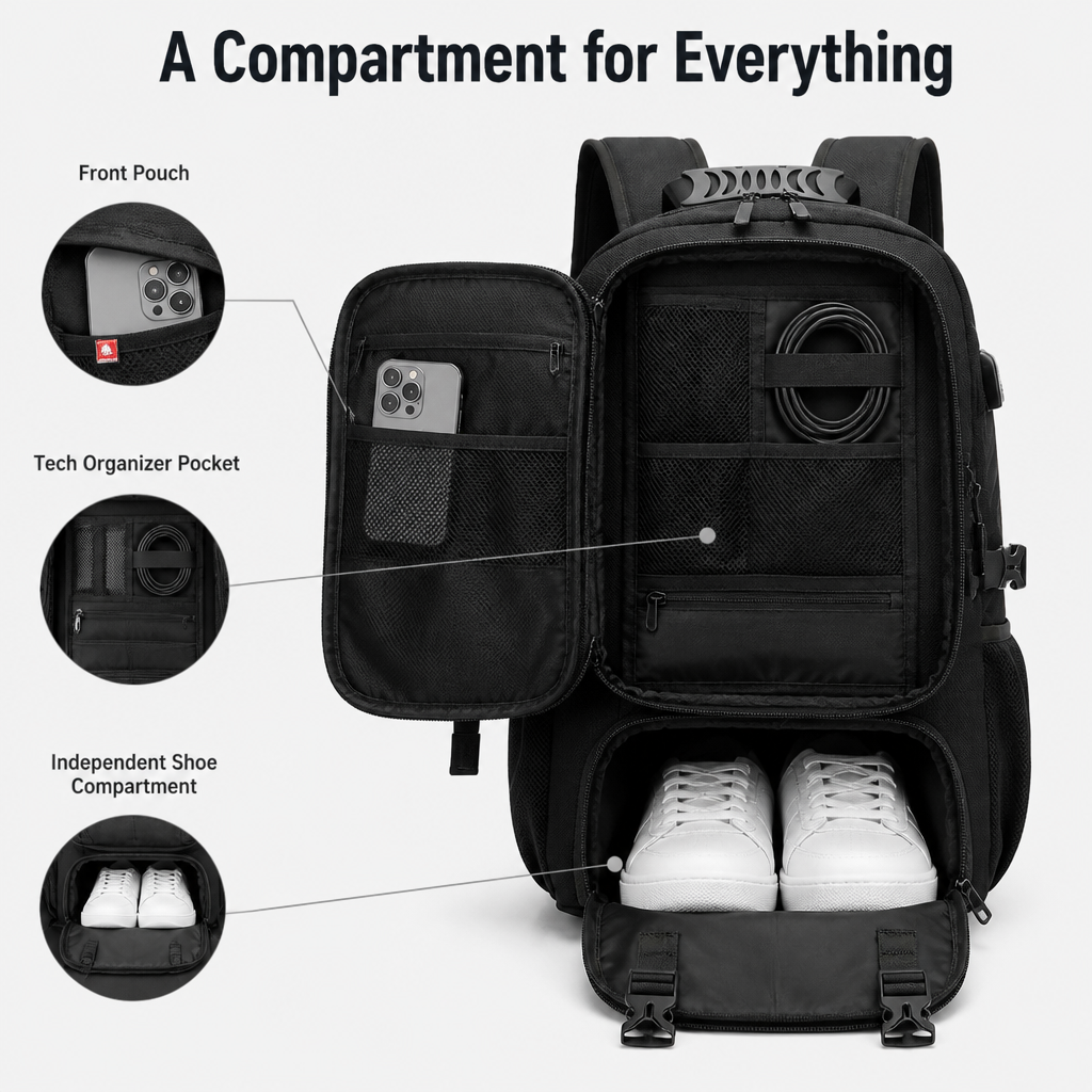 VeriTrek™ Expandable Backpack — Travel Light, Expand Space, Conquer Every Trip with Confidence