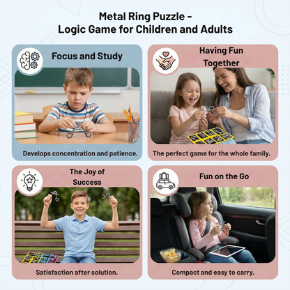NeuroLuxe™ Metal Ring Puzzle Set — Ignite Your Mind Anytime, Anywhere, and Crush Every Challenge