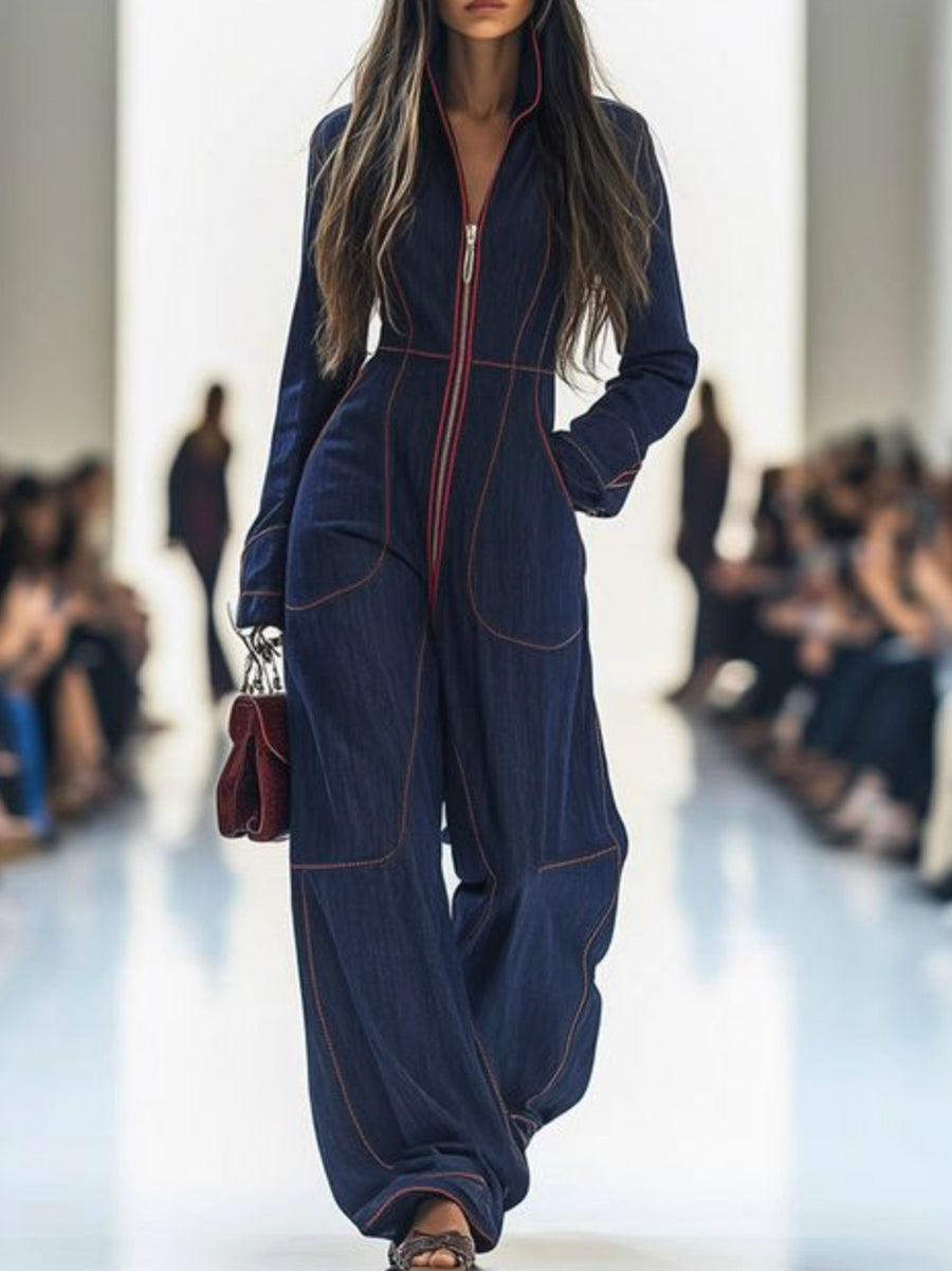 VentiLuxe™ Wide-Leg Denim Jumpsuit — Slip Into Effortless Style and Unstoppable Confidence Every Day