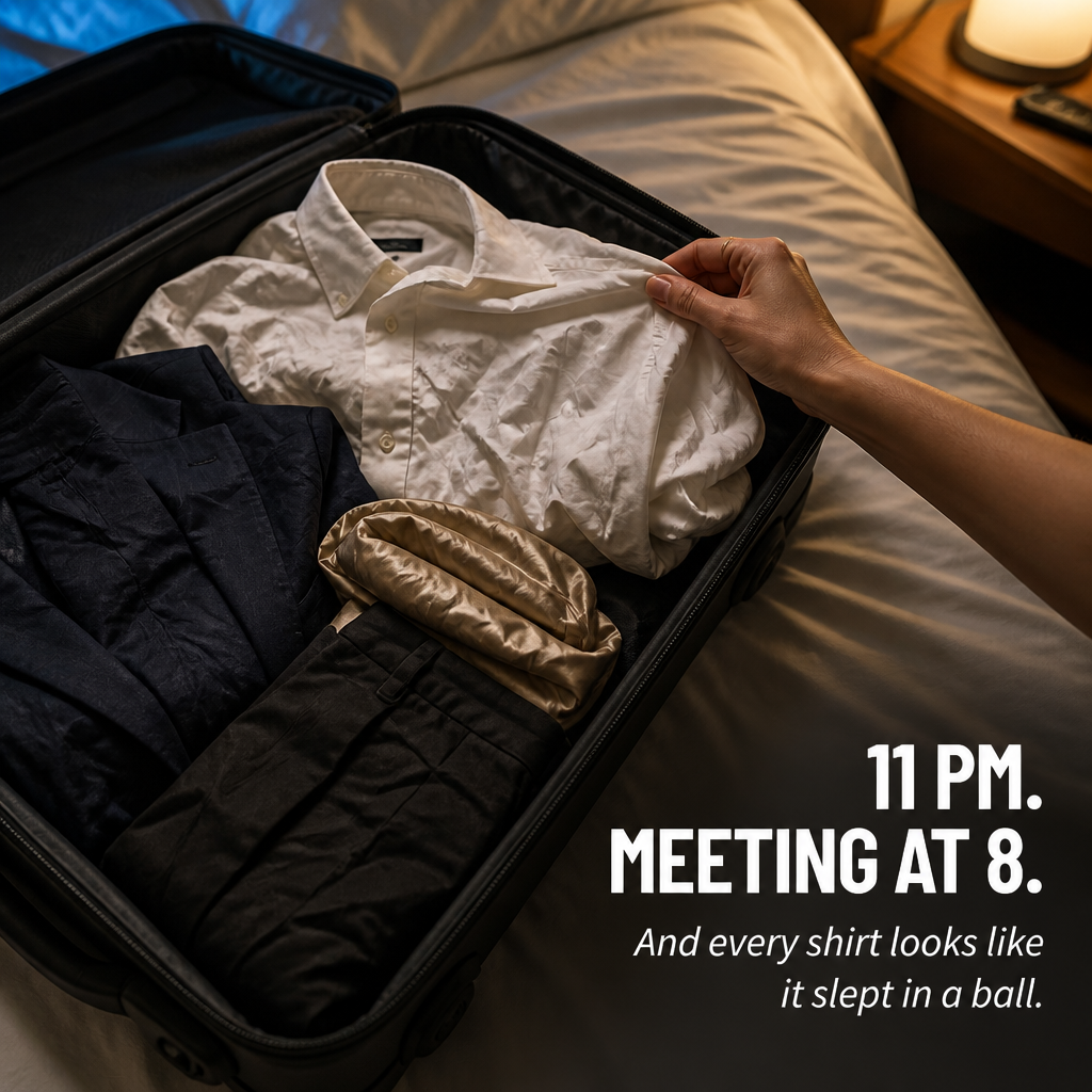 GlideSteem™ — Look Sharp Instantly with Effortless, Travel-Ready Wrinkle Power