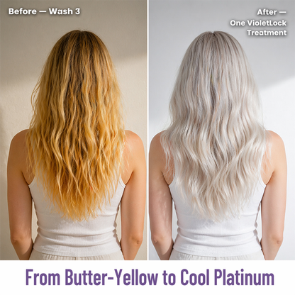 VioletLock™ — Eliminate Brassy Yellow, Deep Condition & Maintain Cool Blonde Between Salons