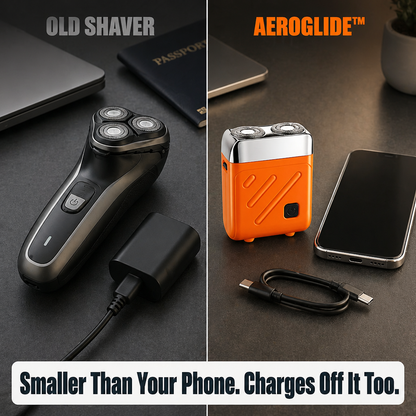 AeroGlide™ Mini Shaver — Defeat 5 O'Clock Shadow in 90 Seconds Anywhere