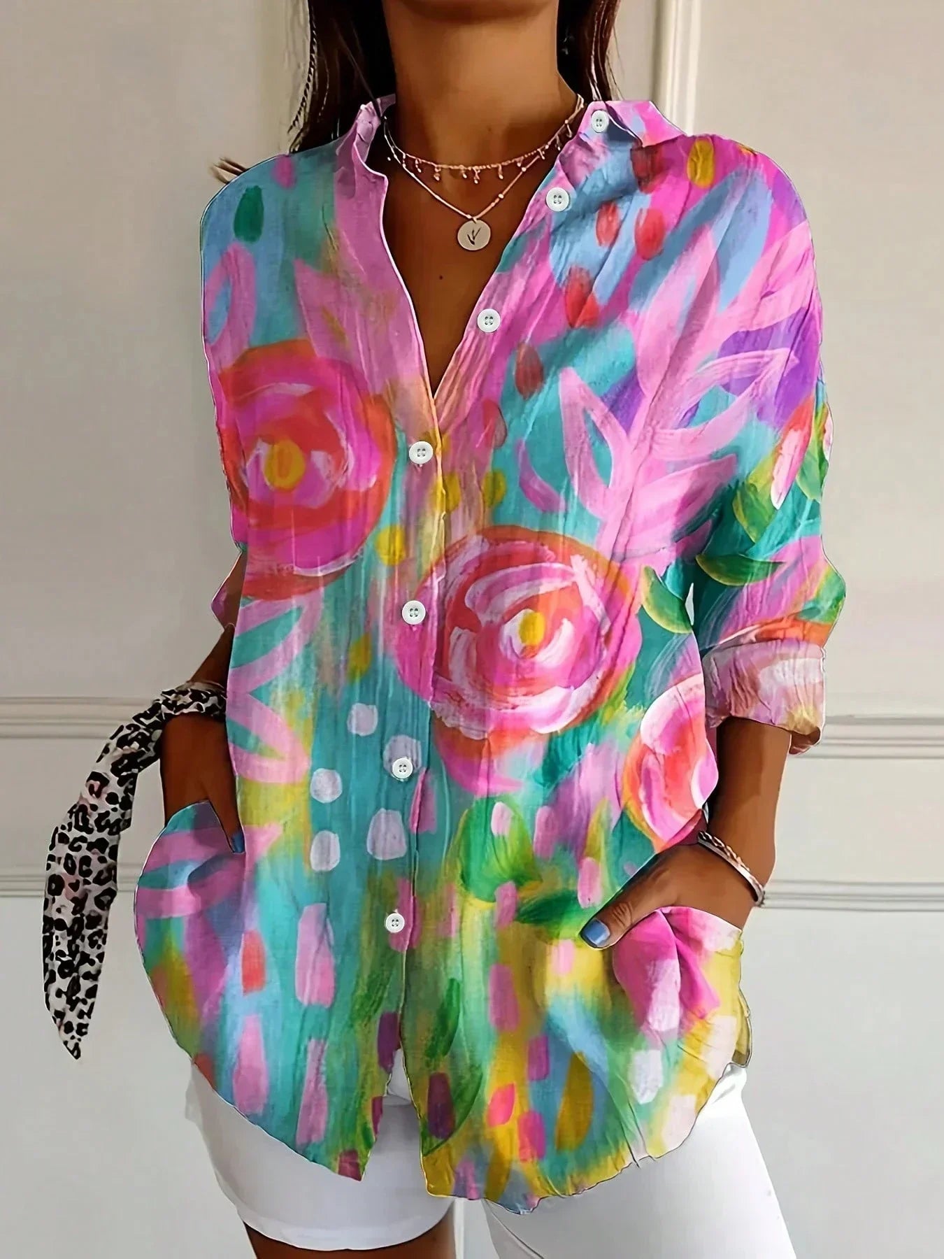 LumiraFlow™ Blouse — Unleash Bold Confidence with Every Wear and Never-Fade Comfort