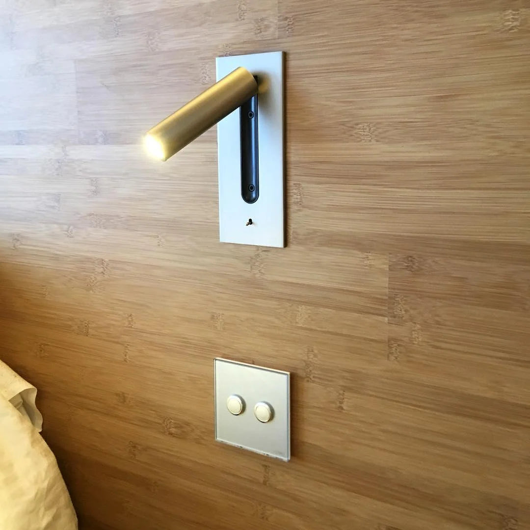 Contemporary Wall-Mounted Bedside Lamp with Adjustable LED Light