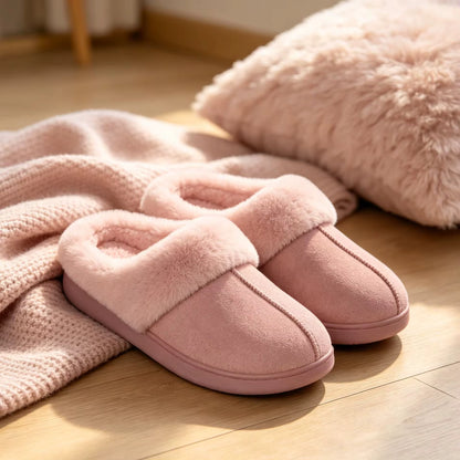 Slippers Faux-Fur Lined Memory Foam & Slip-Resistant