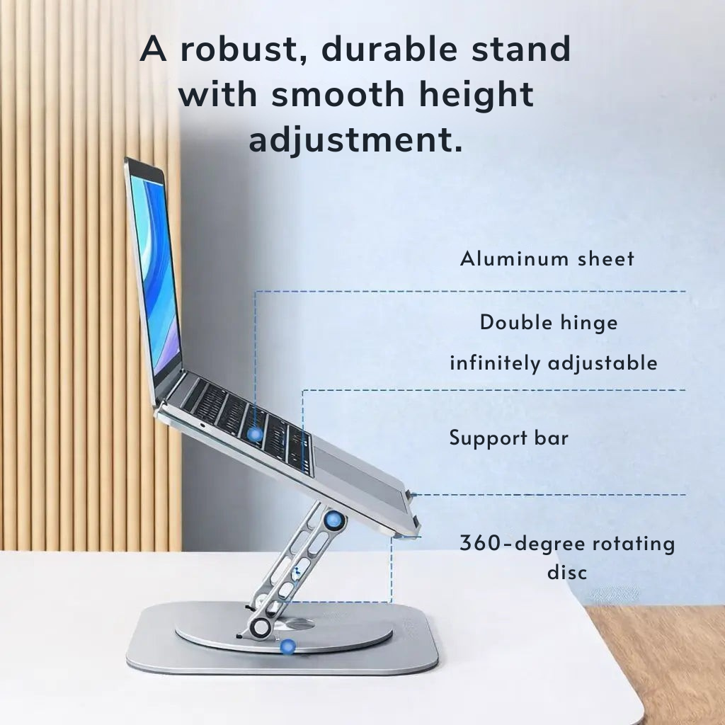 FlowLift™ Stand — End Neck Pain and Boost Focus with Effortless 360° Comfort