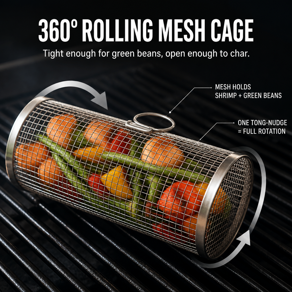 BlazeRoller™ — Keep Every Bite Perfectly Grilled Without the Hassle