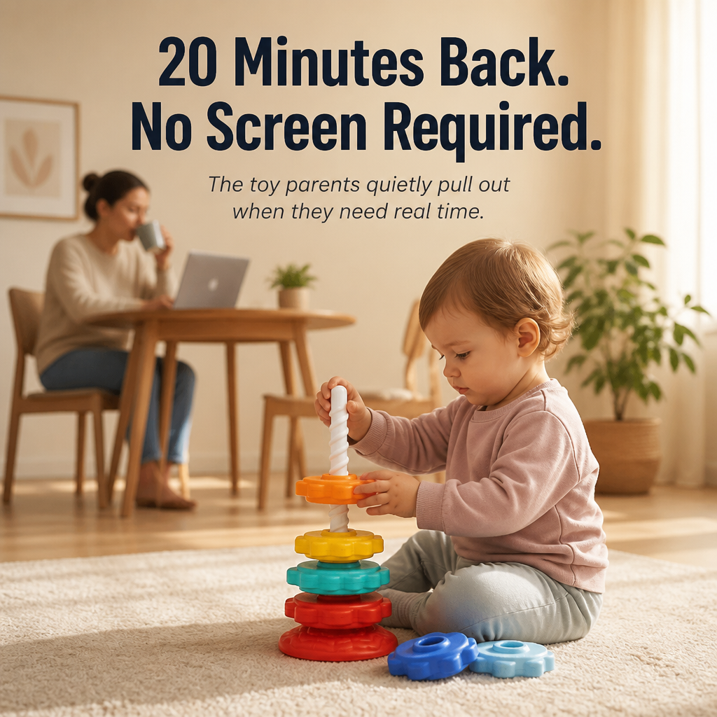 RadiantSpin™ Tower — Drop, Spin & Stack: The Screen-Free Plaything Toddlers Crave