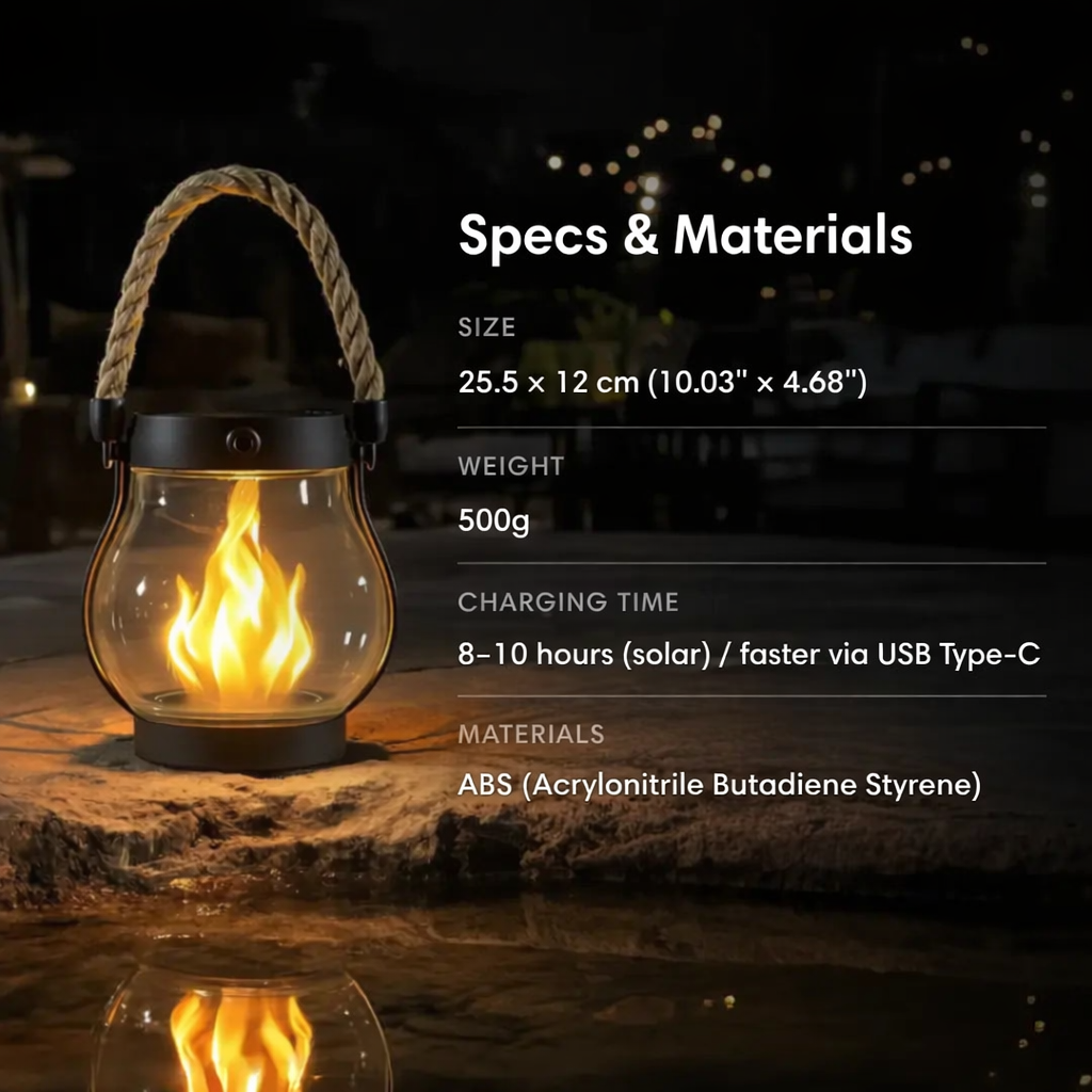 BlazeAura™ — Ignite Endless Evenings with Safe, Sun-Powered Firelight