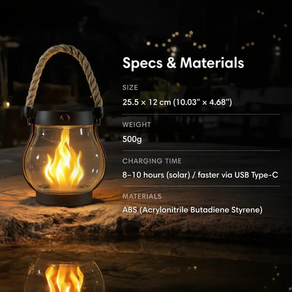 BlazeAura™ — Ignite Endless Evenings with Safe, Sun-Powered Firelight