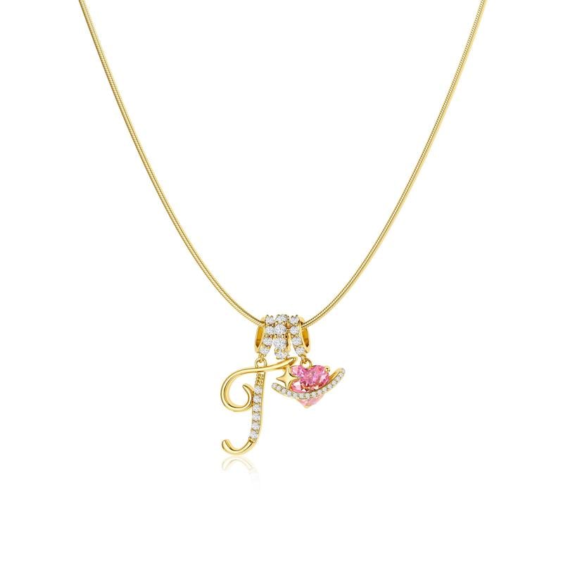AuraNest™ 3-Layer Initial Necklace — Wear Your Story in Radiant Gold and Effortless Elegance