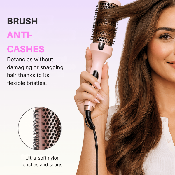 GlideAura™ Ionic Ceramic Heated Brush — Transform Frizz into Silky, Head-Turning Shine Instantly