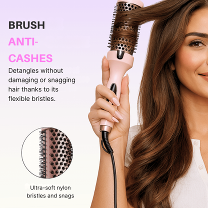 GlideAura™ Ionic Ceramic Heated Brush — Transform Frizz into Silky, Head-Turning Shine Instantly
