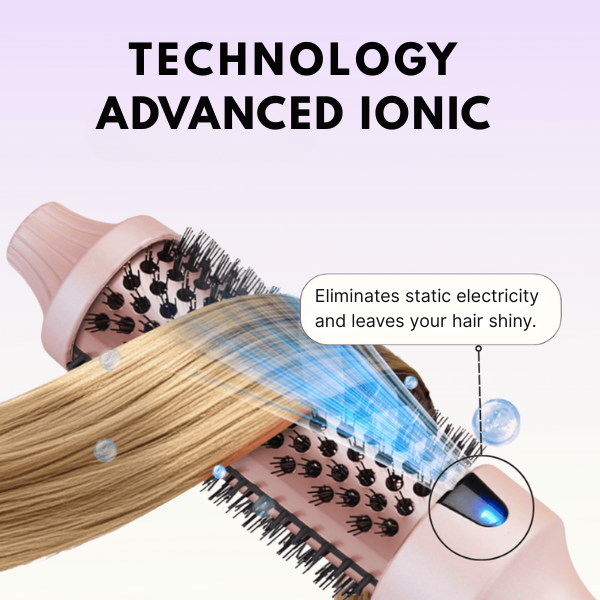 GlideAura™ Ionic Ceramic Heated Brush — Transform Frizz into Silky, Head-Turning Shine Instantly