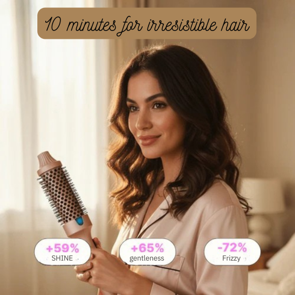 GlideAura™ Ionic Ceramic Heated Brush — Transform Frizz into Silky, Head-Turning Shine Instantly