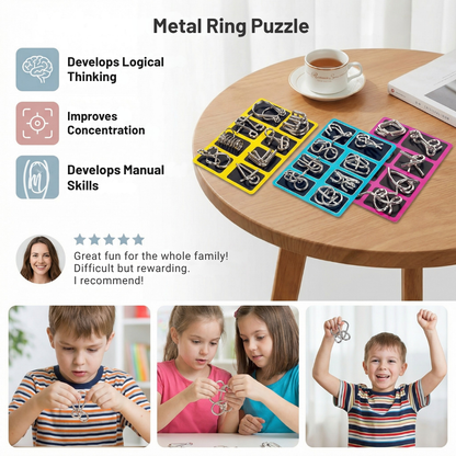 NeuroLuxe™ Metal Ring Puzzle Set — Ignite Your Mind Anytime, Anywhere, and Crush Every Challenge