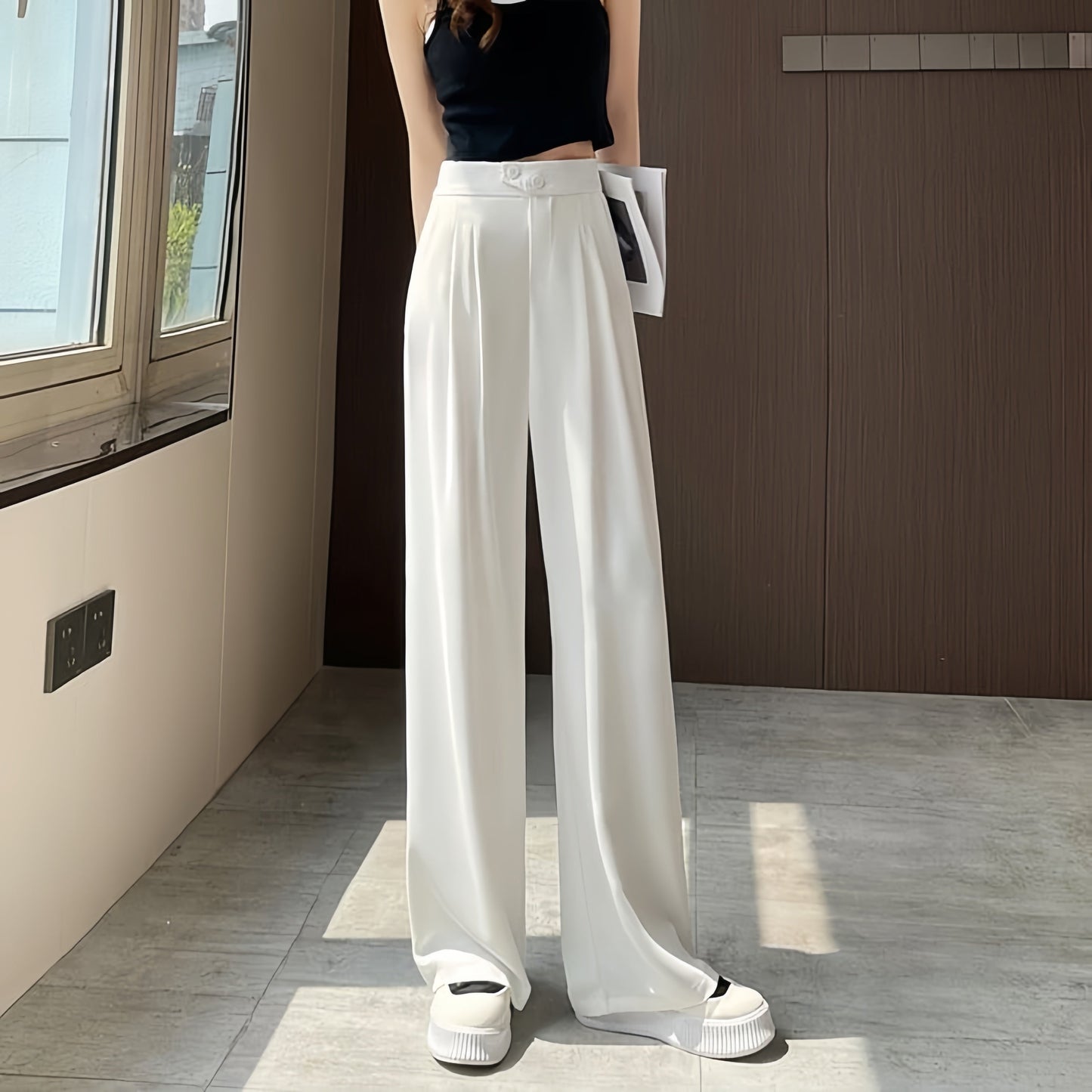 LuxoriaFlow™ Wide Pants — Sculpt Your Curves, Command Every Room with Featherlight Freedom