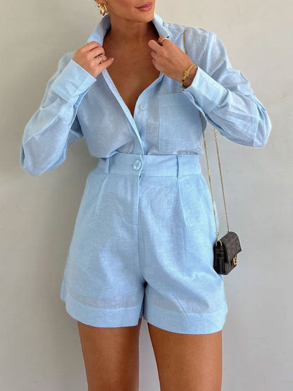 BreezeAura™ Linen Set — Stay Fresh and Flawless in Effortless Summer Cool