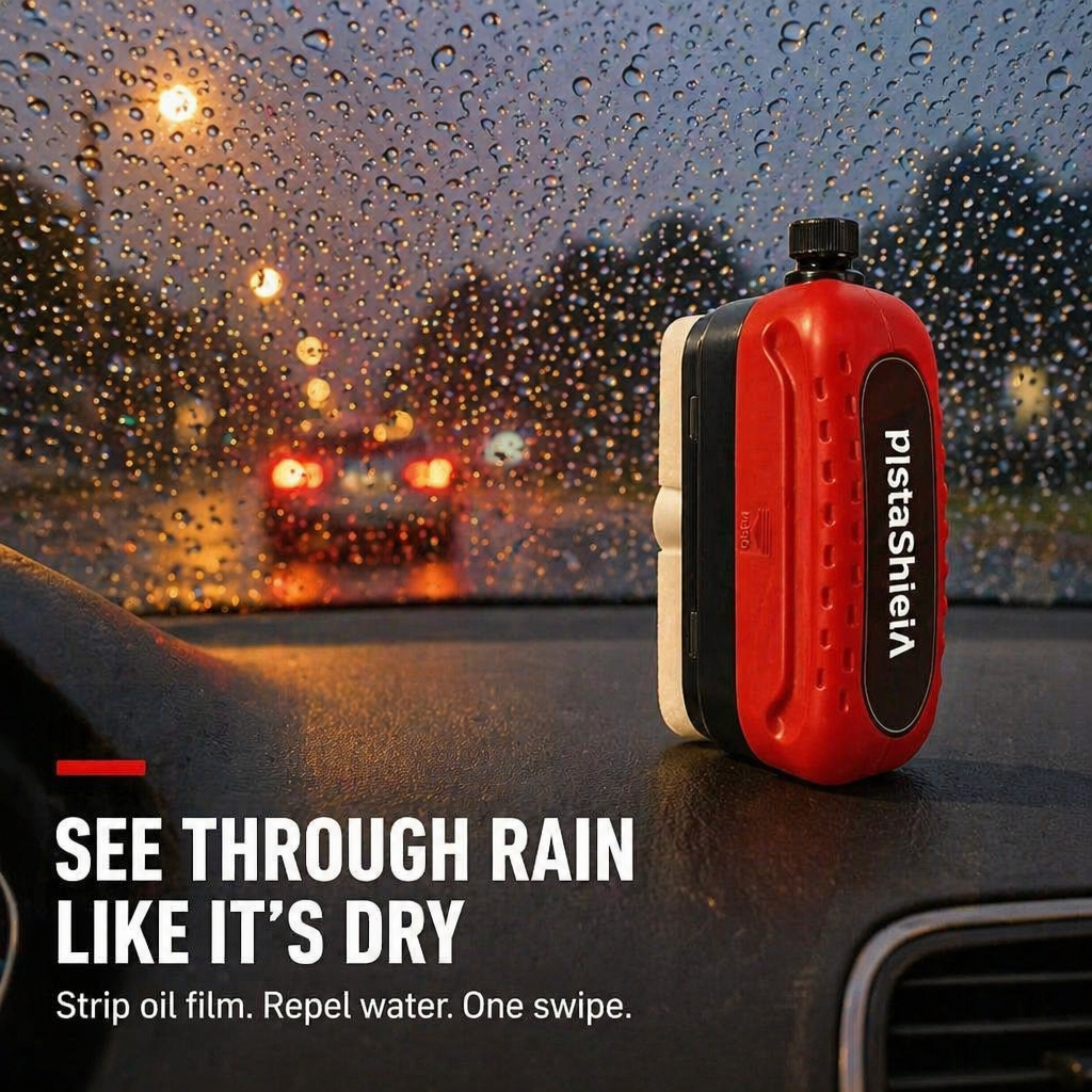 ClearVue™ Glide — Instantly Clear Rain-Slicked Glass for Safer, Stress-Free Night Drives