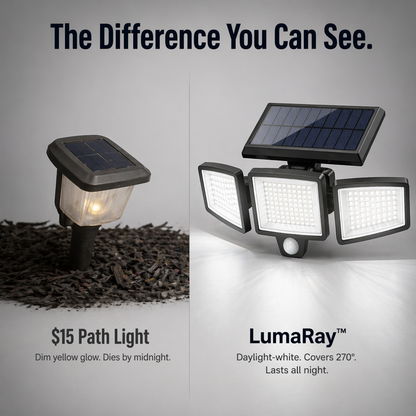 LumaRay™ — Brighten Every Shadowy Spot With 270° Motion-Activated Solar Lighting