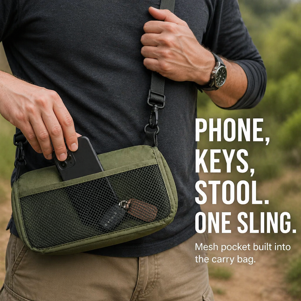 TrailEase™ — Wear Your Comfort, Sit Anywhere, and Free Your Hands Instantly