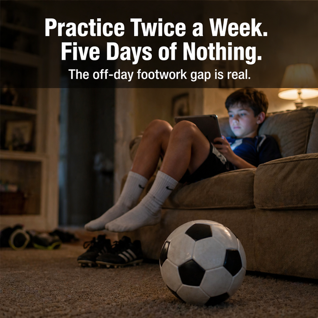 StrideMaster™ — Practice Genuine Match Footwork Directly on Your Living Room Floor
