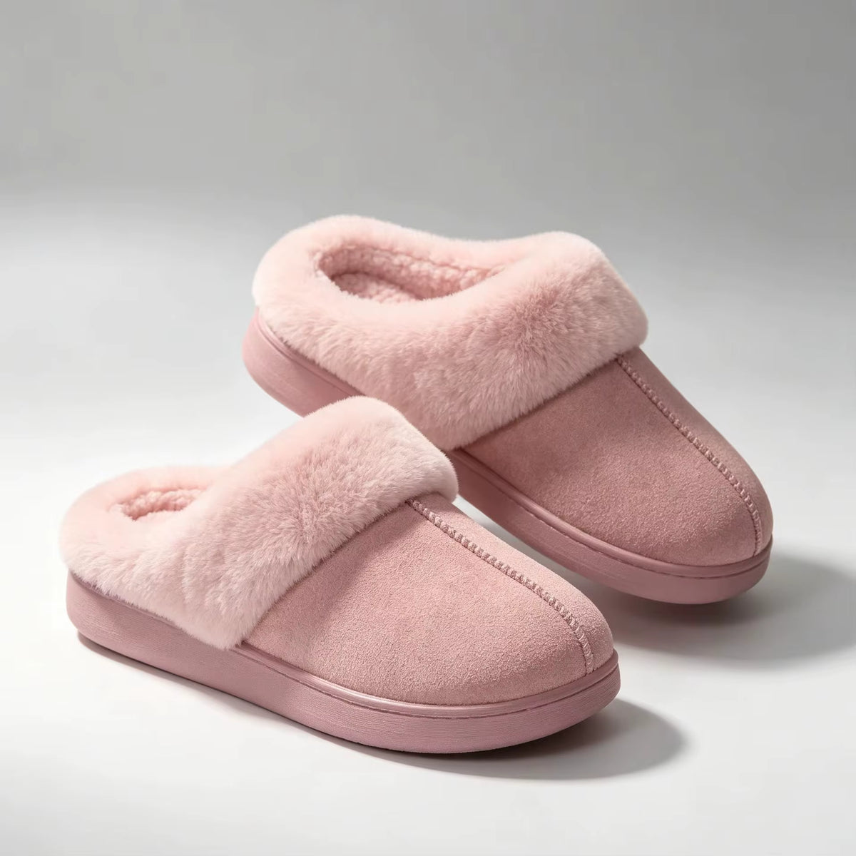 Slippers Faux-Fur Lined Memory Foam & Slip-Resistant