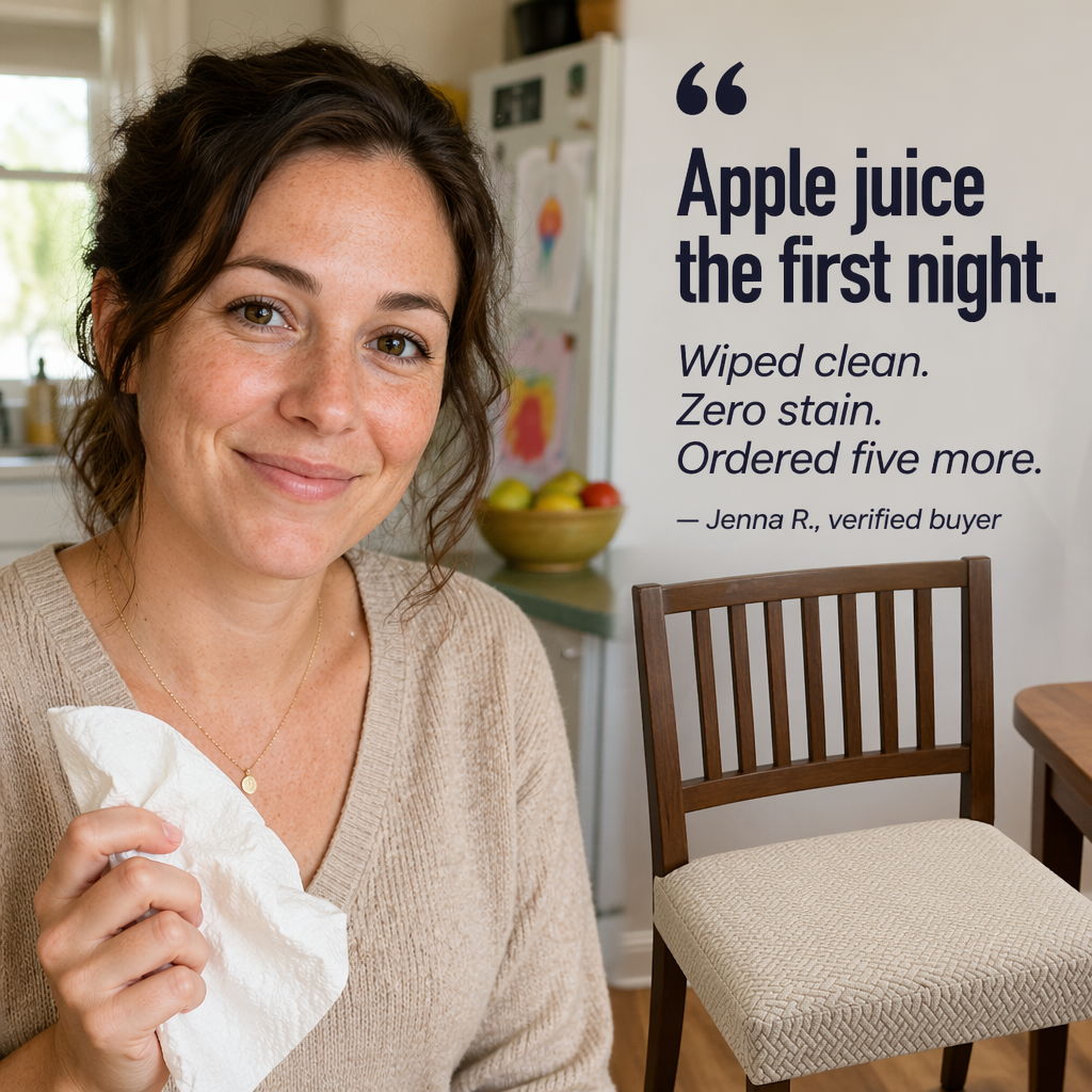 SlipGuard™ Jacquard Chair Covers — Protect Every Seat Against Spills, Stains & Sticky Fingers