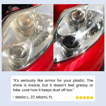 PlastiGlow™ — Revive and Shield Your Plastics with Jaw-Dropping Shine Instantly