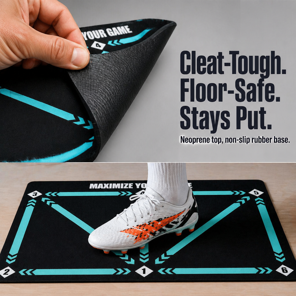 StrideMaster™ — Practice Genuine Match Footwork Directly on Your Living Room Floor