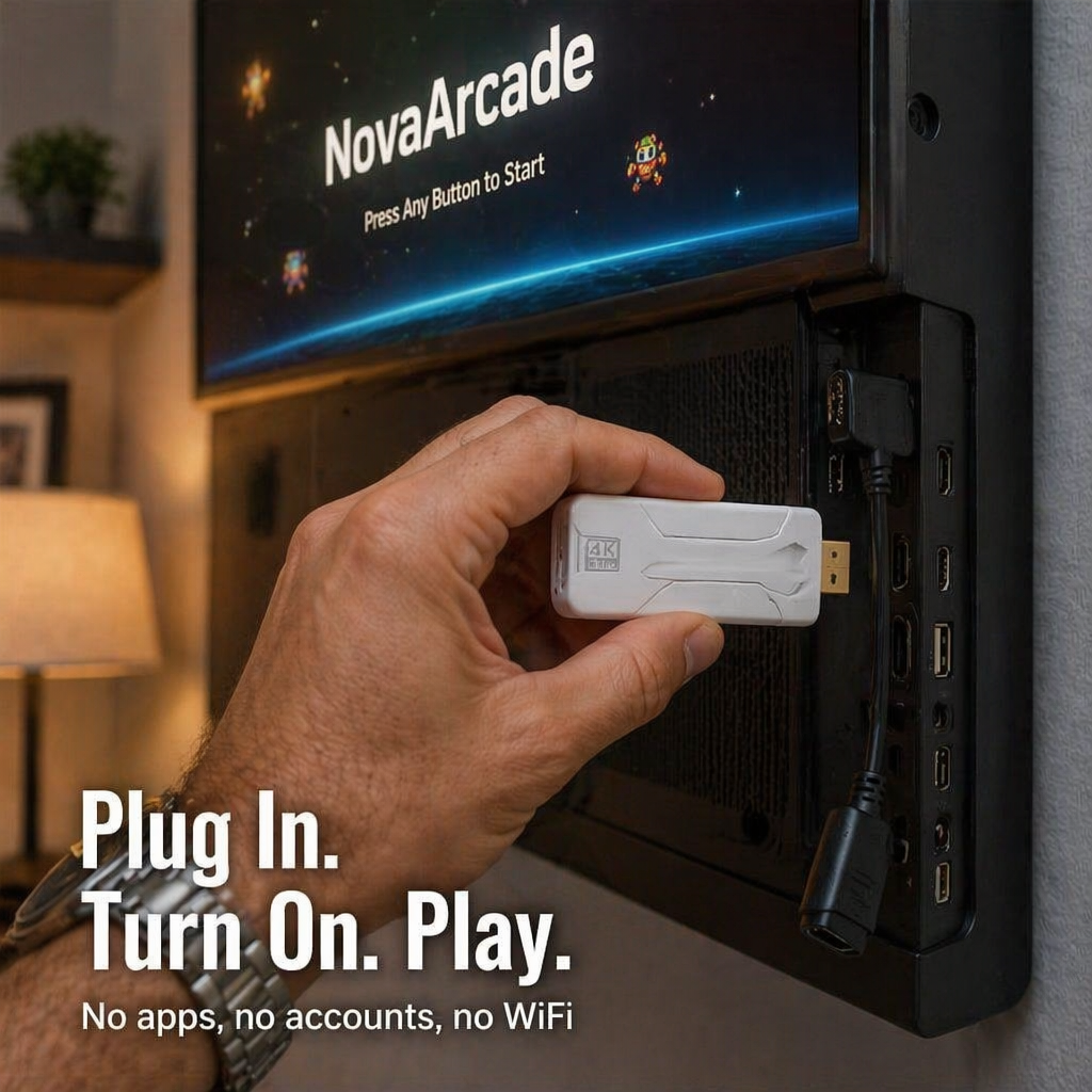 NovaArcade™ — Plug In, Connect, and Conquer Thousands of Retro Classics