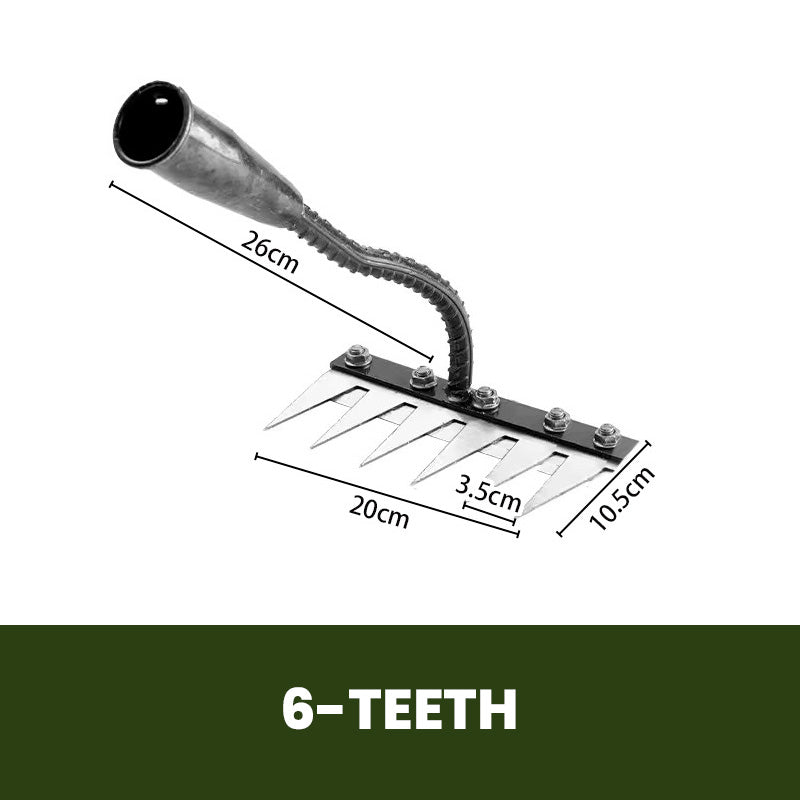 TerraClaw™ Carbon Steel Weed Rake — Slash Weeds Fast While Protecting Every Root for a Thriving Garden